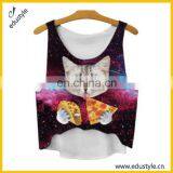 Bulk Custom Fullprint 100% Polyester Fitted Crop Top thumbnail-3