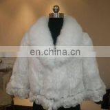 Rex Rabbit Plaiting Fur Coat With Fox Collar thumbnail-1