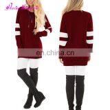 Paypal Accept Wine Red Long Sleeves o Neck Ladies Western Women Tops Chinese Blouse thumbnail-1