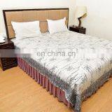 Indian Latest Hand Block Print Bedsheet Bees Design Cotton Bed Sheet King Bedspread Gray Bedding Throw