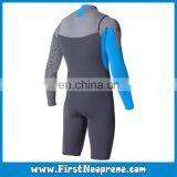 Custom Fit 2/3MM Premium Neoprene CR Men Long Sleeve Watersports Shorty Wetsuit thumbnail-6
