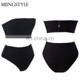 Sexy Lady Black Bandage Top and Shorts Suit Fashion Bandage Clothing thumbnail-3