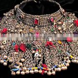 Vintage kochi necklace - vintage coin afghan necklace- tribal bellydance necklace - gypsy necklace- Afghani Multicolor Jewelry