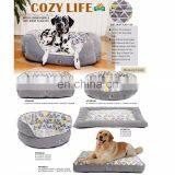 Factory Comfortable PP Fiber Color Block Dog Bed Pet thumbnail-3