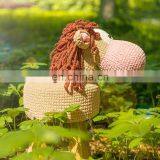Yarncrafts Stuffed Handmade Covering Crocheted Pony Chair Animal Stool For Kids thumbnail-2