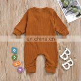 Toddler Baby Overalls Rompers Spring Summer Round Collar Jumpsuit Boy Girl Solid Color Bodysuit for 0-18M thumbnail-4