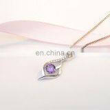 2019 New Women Necklace Clear Zircon Heart Locket Pendant Necklace Fashion 925 Sterling Silver Choker Necklace Wholesales thumbnail-3