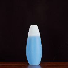 Chinese Simple Hand Made Frost White Blue Ceramic Flower Vase For Hallway Decor thumbnail-4