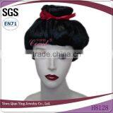 Black Short Cute Japan Geisha Synthetic Cosplay Wig thumbnail-1
