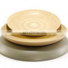 Natural Bamboo Plates For Dinner, Fruit, Snacks Serving/ Bamboo Dished/ Spun Natural Colorful Bamboo Salad Serving Plates thumbnail-3