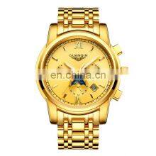 Luxury High-end Top Grade Classical Men's Mechanical Stainless Steel 22k Gold Watch