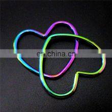 Zinc Alloy Rainbow Color Heart Shaped Ring Metal Love Shaped Buckle Heart Decoration Buckle thumbnail-3