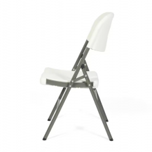 Portable Folding White Plastic Chair thumbnail-3
