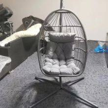 Modern Style Single Seat Garden Swing Chair 2025 New Launch KD Rattan Hanging Chair for Bedroom Courtyard Gym and Outdoor Furniture thumbnail-4