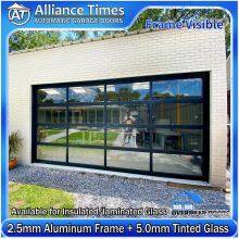 Aluminum Frame Clear Tempered Glass Panels Sectional Garage Doors thumbnail-5