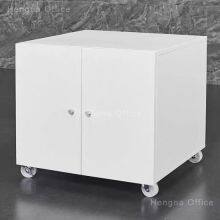 HN-PMP4 Minimalist Printer Stand Cabinet, Mobile Storage Pedestal With 360° Castors for Modern Workspace, Metal White/Black Colors Available thumbnail-1