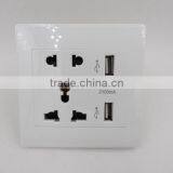Dual USB Port Electric Wall Charger Dock Station Socket Power Outlet Panel Plate thumbnail-1