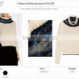 Perfect quality very soft handfeel 2016 Fall/winter 100% wool tipping crew neck long sleeve pullover sweater