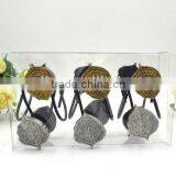 Golden Brown Flower Shower Curtain Hooks thumbnail-3