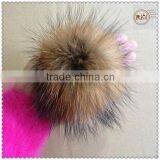 Natural Color Genuine Raccoon Fur Balls thumbnail-1