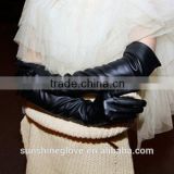 sexy long sleeve pu leather glove