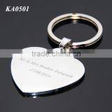 40MM Heart Shape Wedding Favor Gifts High Polished Stainless Steel Wholesale Blank Metal Heart Keychain thumbnail-6