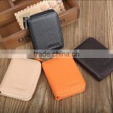 RFID blocking Genuine Leather wallet, credit card coin wallet. Mini Handheld Purse