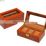 Huaxin 3 Slots Wooden Box for Watches With Lock