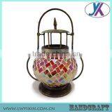 Handmade Glass Mosaic Moroccan Garden Lantern-Moroccan Home Decor Indoor Glass Lantern thumbnail-4
