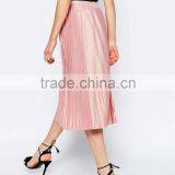 High Quality Summer Pink Pleated Skirt For Women OEM Manufacture thumbnail-2