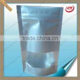 Wholesale Aluminum Foil Zip-lock Stand up Pouch With Tear Notch and Clear Window for