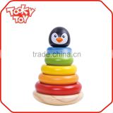 For Kids & Chriden Cute Penguin Tower Craft Wooden Stacker Toy