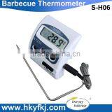 LCD Display barbecue grill thermometer with reading holder probe meat (S-H06)