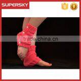 New Wholesale Customized Watermelon Red Knitted Girls Boot Cuffs With Line Shell Buttons thumbnail-2