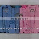HIgh Quality Classical 100% Cotton Terry Bathrobe Slippers Gift Set thumbnail-2