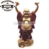 polyresin red and glod standing chinese Buddha 30cm