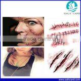 Waterproof Temporary Tattoo Sticker Halloween Terror Wound Realistic Blood Injury Scar Fake Tattoo Sticker thumbnail-1