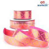 Wholesale High Density Single Face Custom Ribbon Satin With Logo Gold Foil Printed thumbnail-5