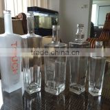 375ml 500ml 750ml glass bottle with cork empty square glass wine whiskey glass bottle free sample