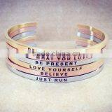 Stainless Steel Various Designs Style Bangle Fashion Artificial Bracelet With Saying "DREAM BIGGER" thumbnail-1