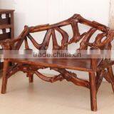 Southeast Asia Style Root Carved Double Seater Chair, Wood Carved Decorative Leisure Chair (BF01-X1164) thumbnail-4
