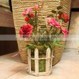 Vivid Home Table Wedding Decor Silk Flowers Artificial Potted Roses thumbnail-3