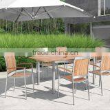 Dining Teak Wood Design Center High Chair and High Table Outdoor Furniture thumbnail-1