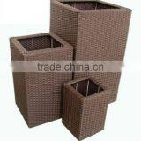 Modern Design Garden Flower Planter Set of 3pcs/metal Frame/water Hyacinth/natural Material/3pcs Planter Basket Set