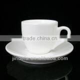 White Porcelain Cappuccino Coffee Cup and Saucer
