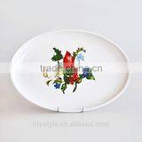 14" Christmas Ceramic Oval Platter,Porcelain With Decal thumbnail-1