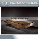 Modern Beige Travertine Marble Living Room Coffee Table With Glass Top thumbnail-1
