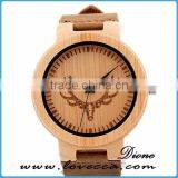 Best Quality Luxury Men's Bamboo Wood Watches Genuine Leather Strap thumbnail-6