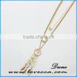 Girls Fashion New Long Natrual Crystal Gemstone Necklace thumbnail-3