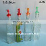 Clear Square Olive Oil Glass Bottle Manufacturer thumbnail-1